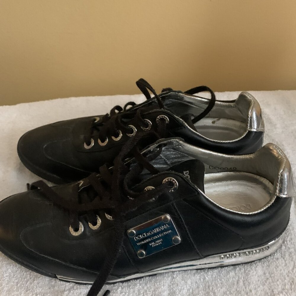 Authentic D&G Leather chromed tennis